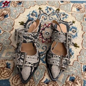 Ganni Snakeskin Patterned Shoes